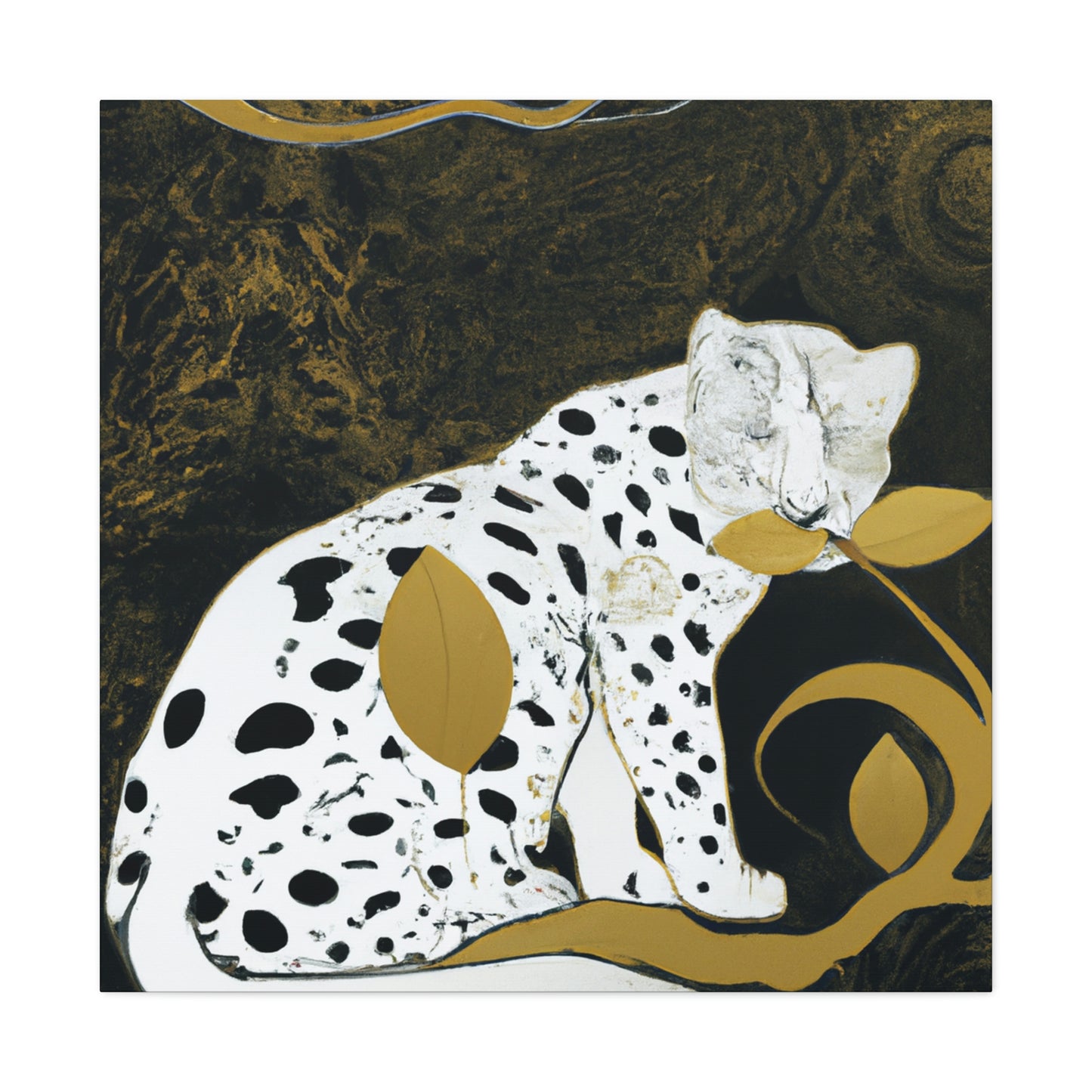 "Clouded Leopard Glistens" - Canvas