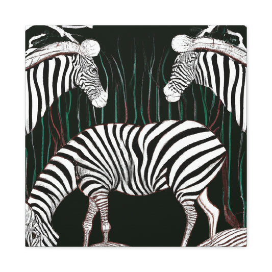 "Zebra in Bloom Artwork" - Canvas