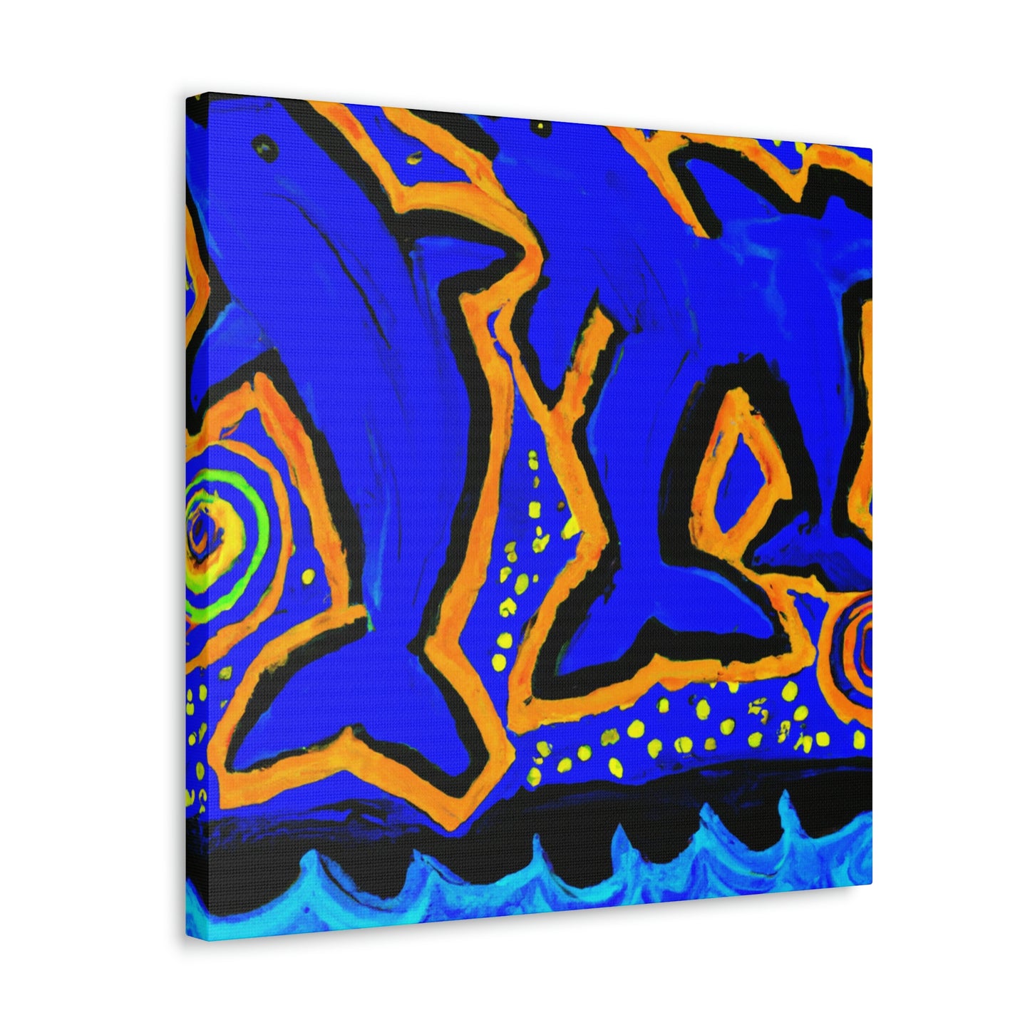 Dolphins in Abstract Forms - Canvas