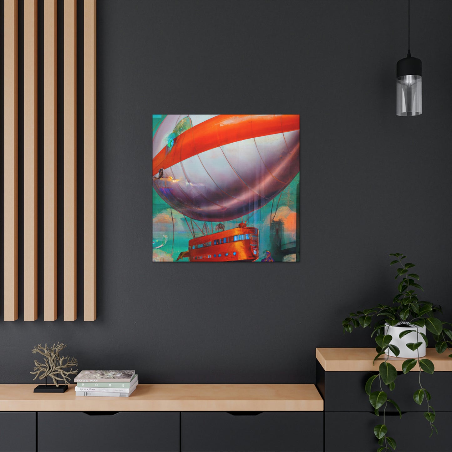 "Blooming Blimp Surrealism" - Canvas