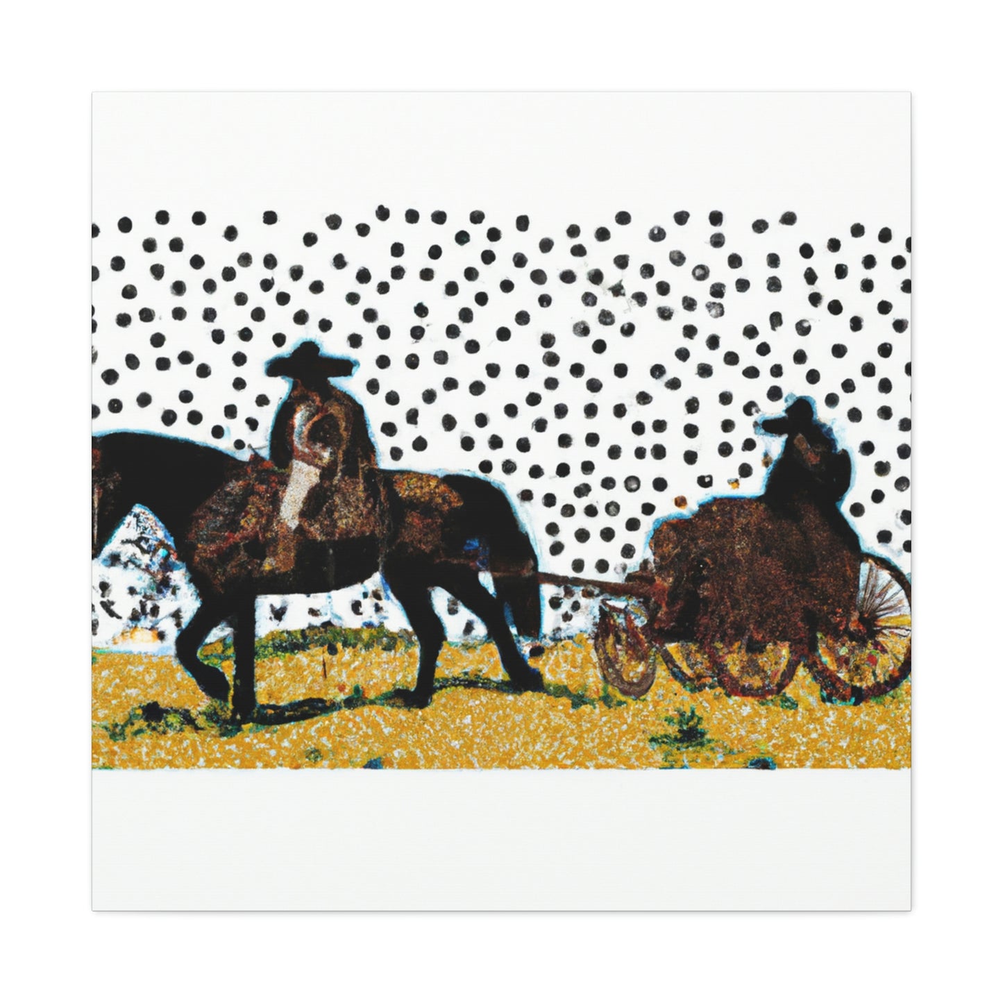 Stagecoach in Pointillism - Canvas