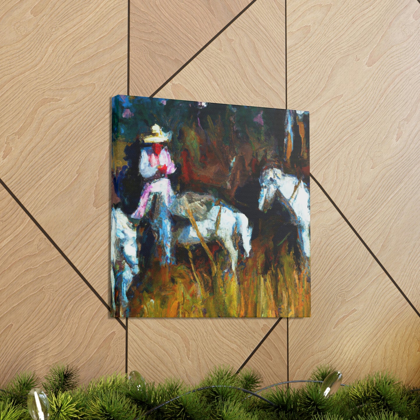 "Grazing Horses, Expression" - Canvas