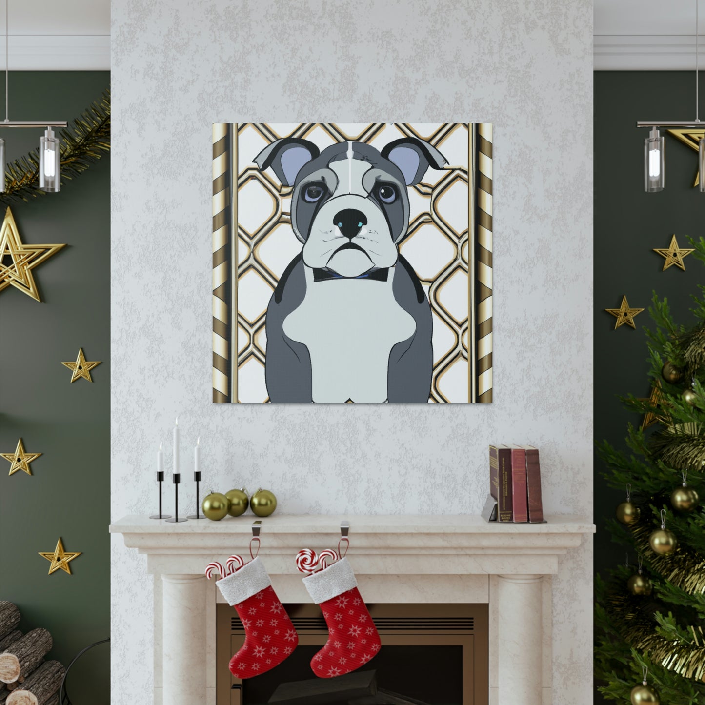 "Bulldog in Deco Style" - Canvas