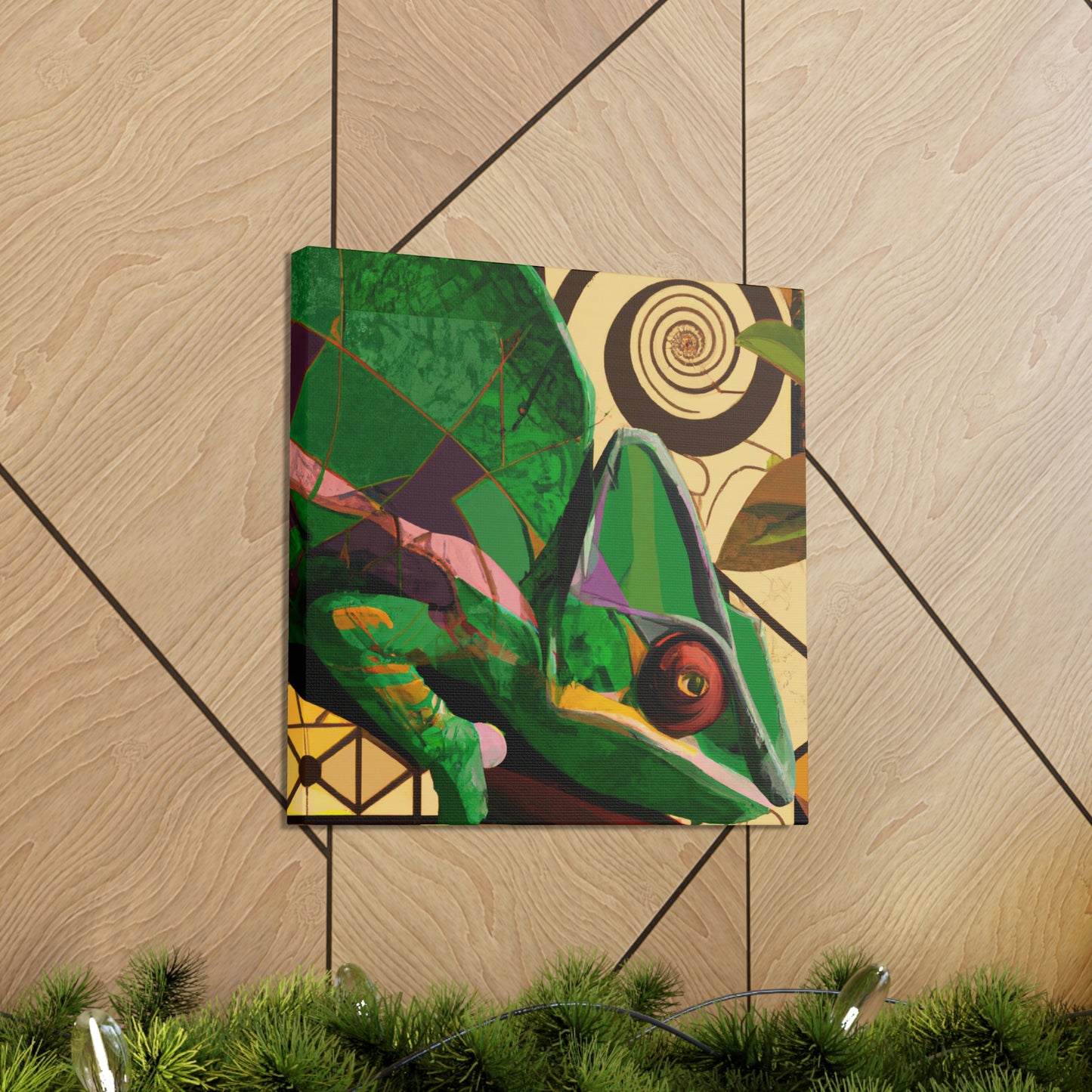 Muted Chameleon Embrace - Canvas