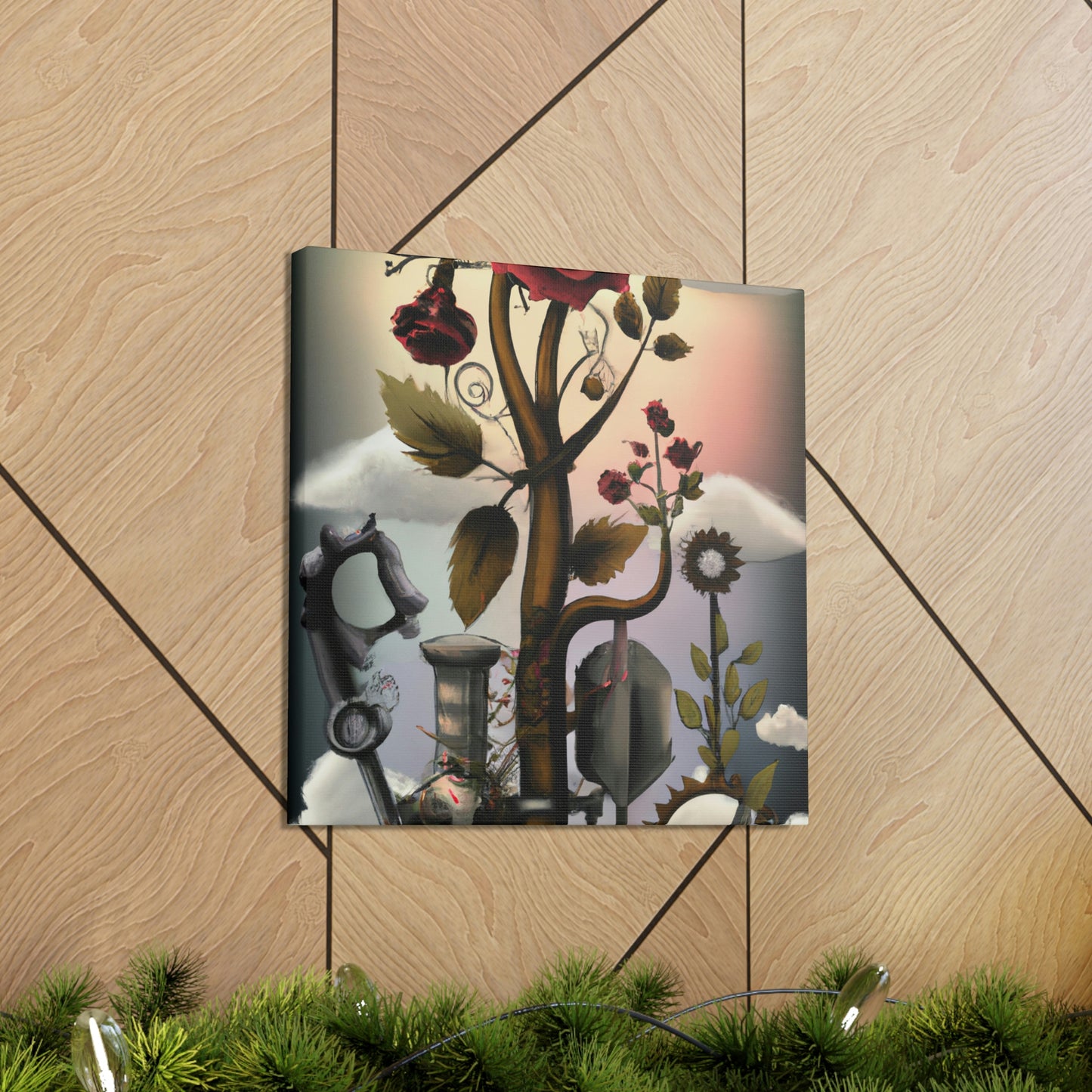 Rose and Brass Blooms - Canvas