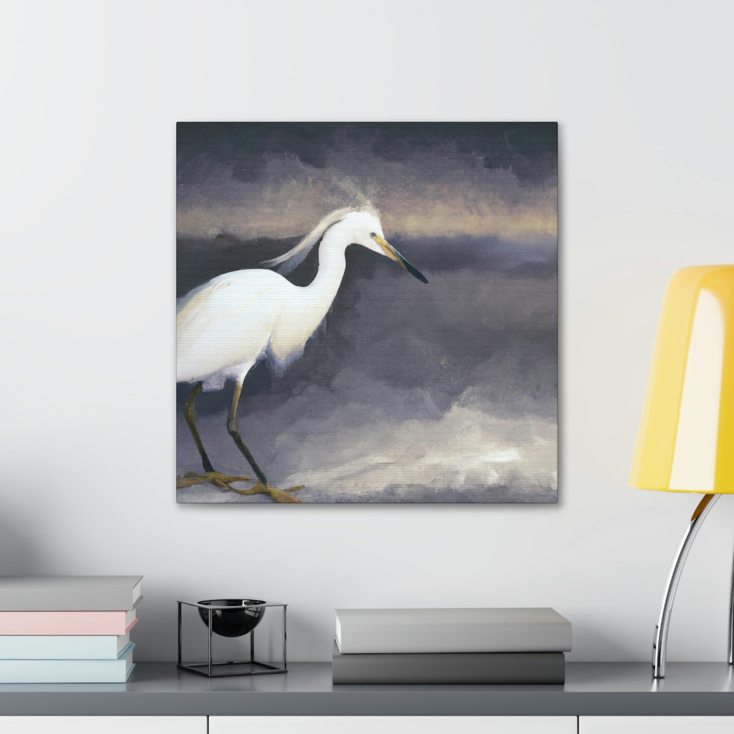 "Whiteness of Egret Winter" - Canvas