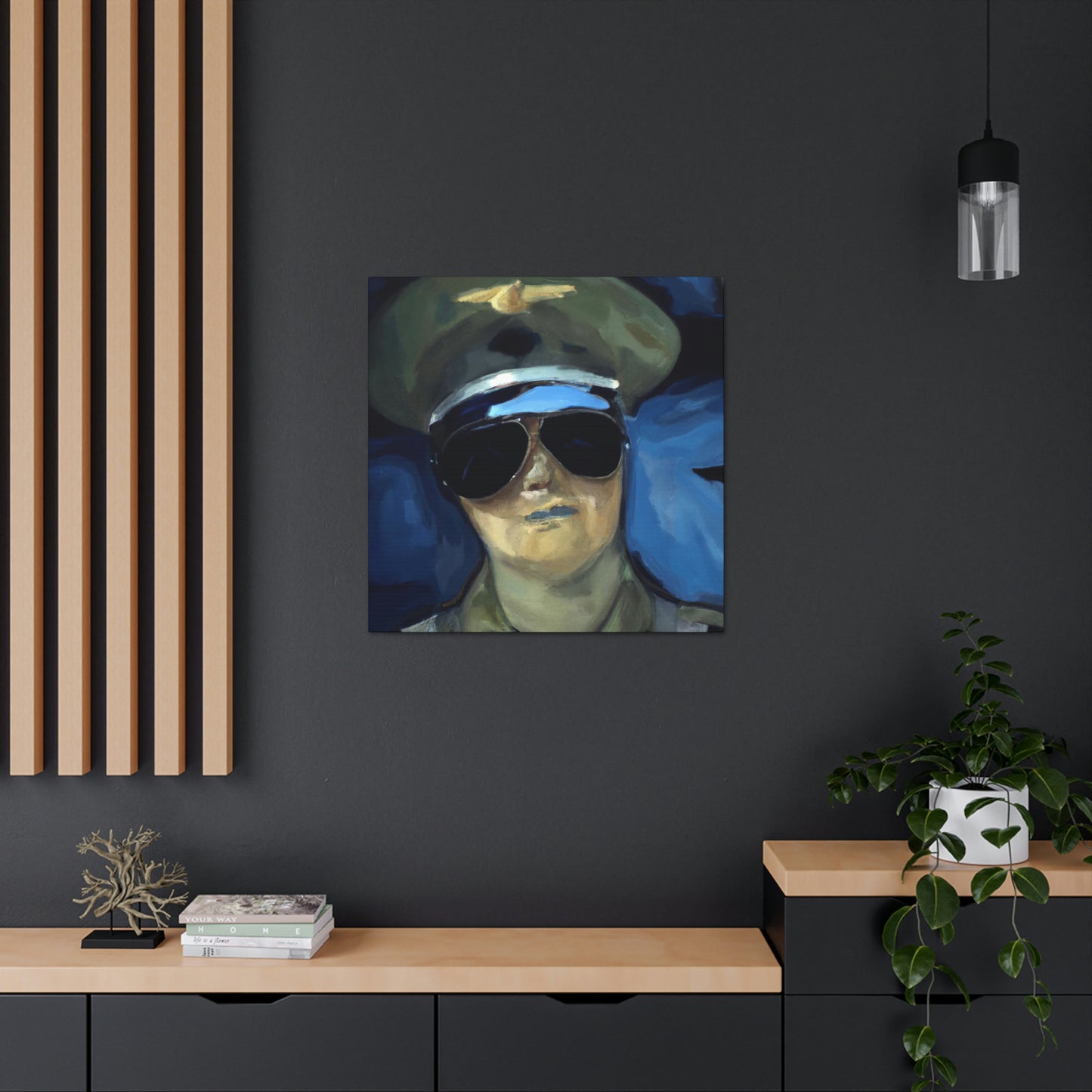 Navy Pilot Expressionism - Canvas