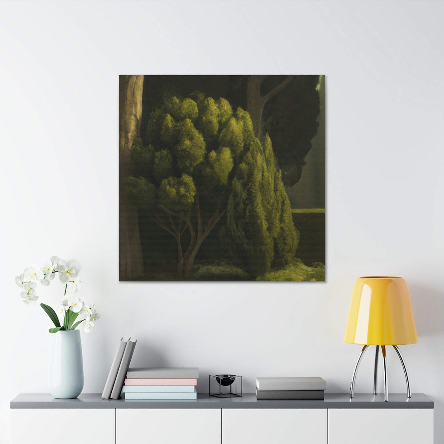 Cypress in Moonlight. - Canvas