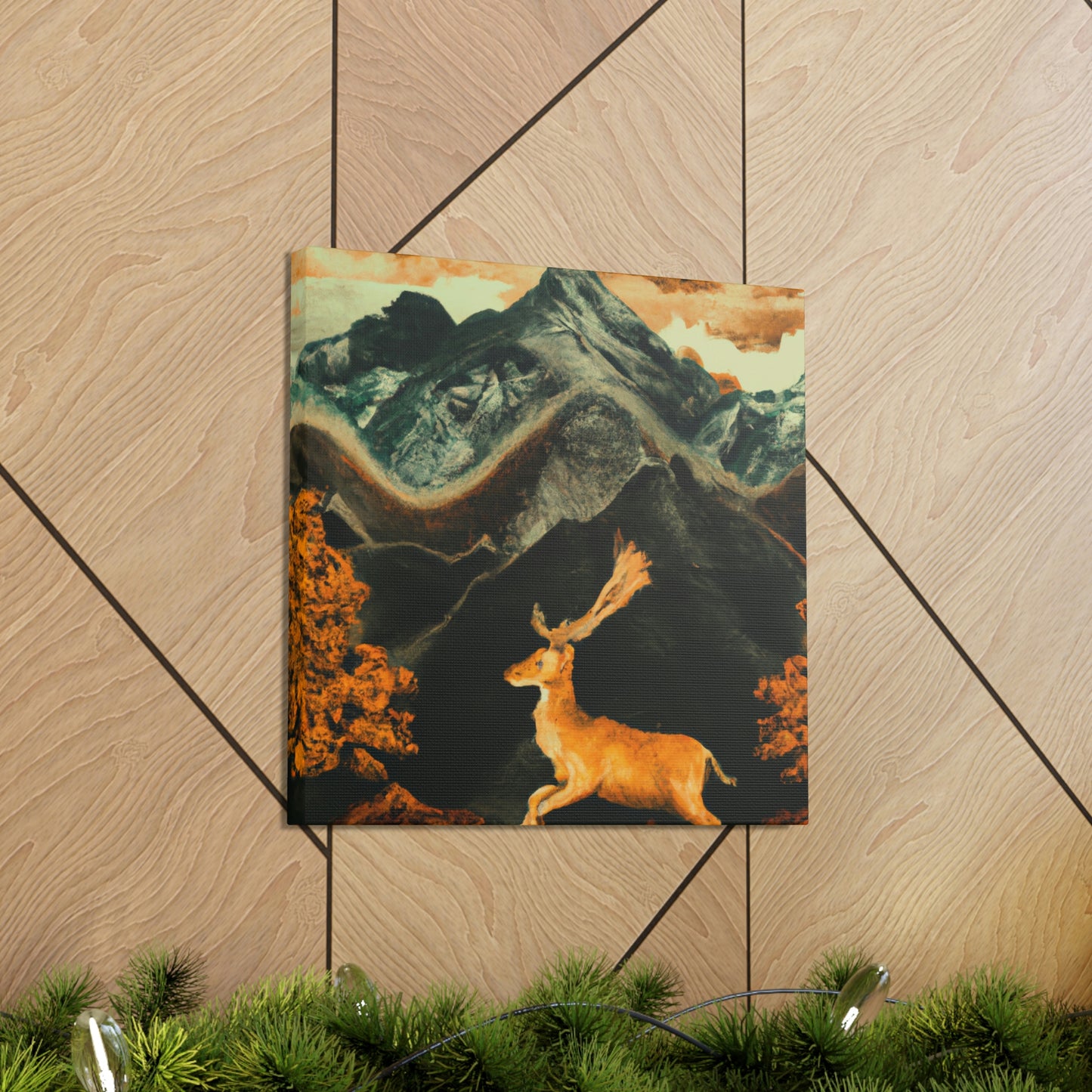 Deer in a Garden - Canvas