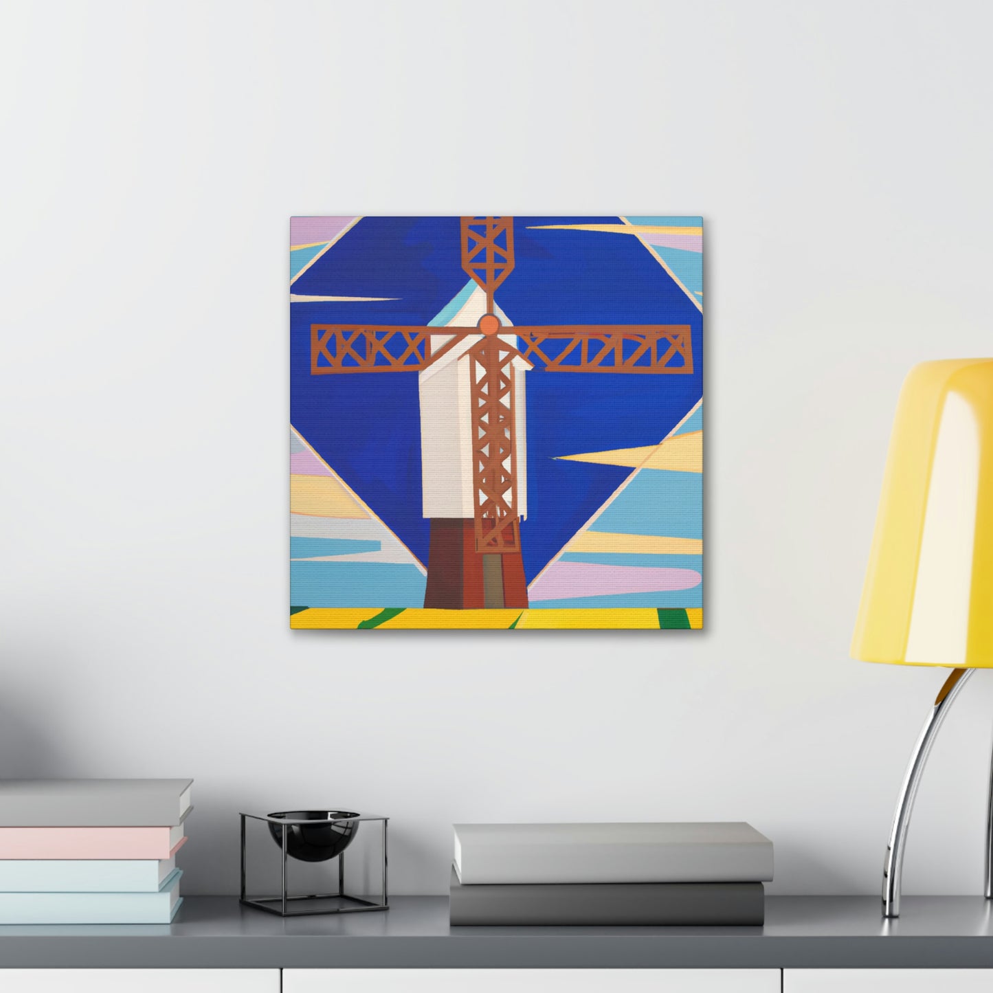 Windmill in Moonlight. - Canvas