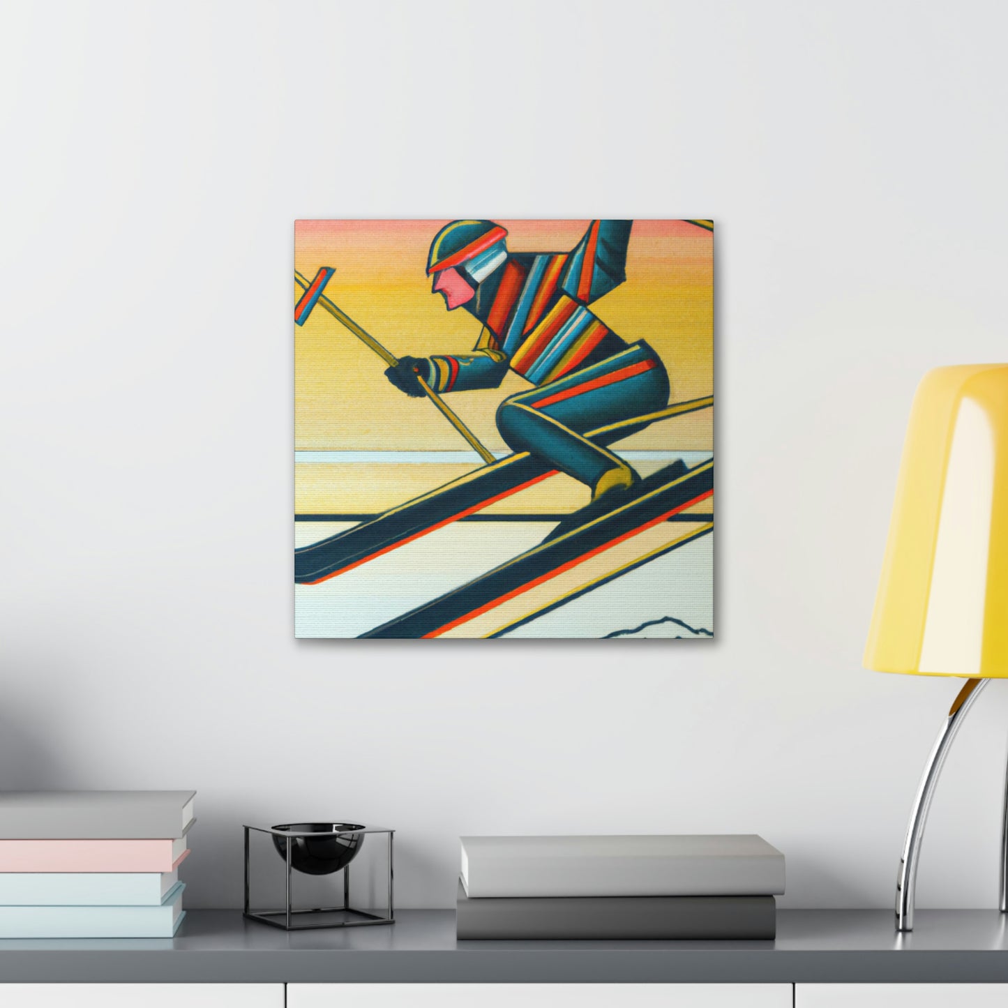 Snowy Art Deco Slopes - Canvas