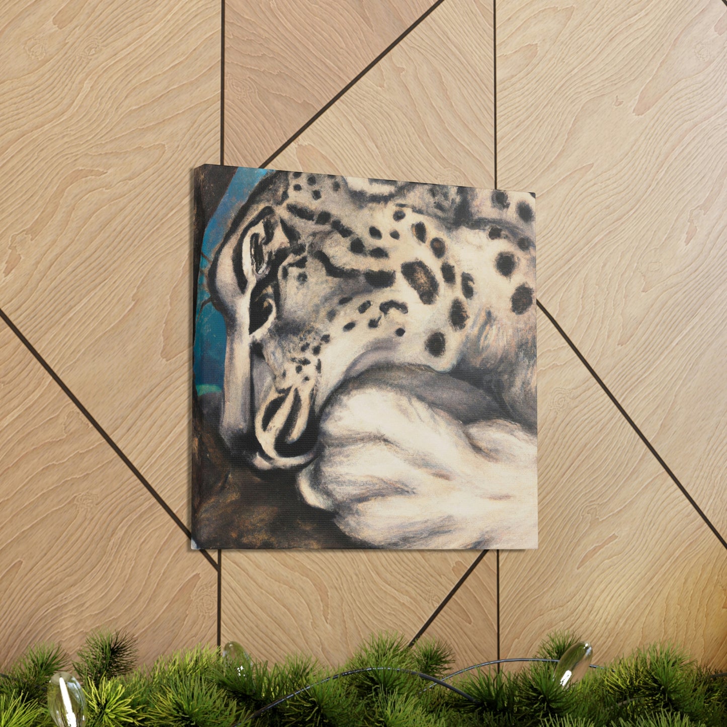 Snow Leopard Silhouette - Canvas