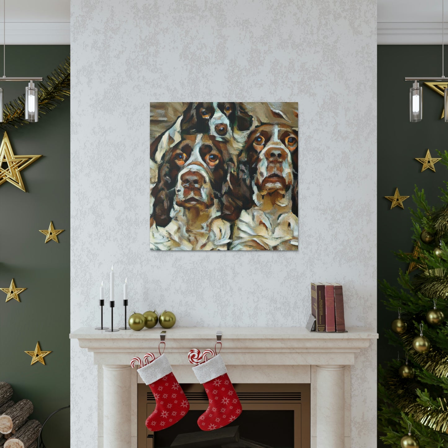 English Springer Watching - Canvas