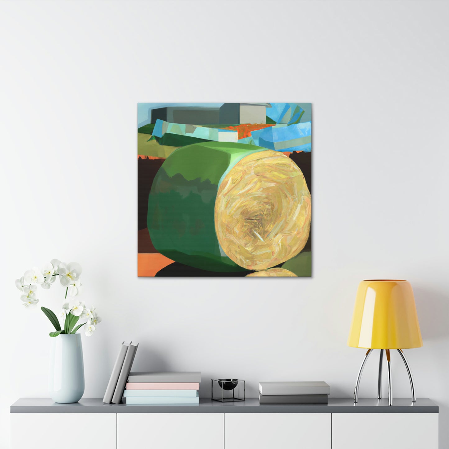 "Hay Bales in Deco". - Canvas