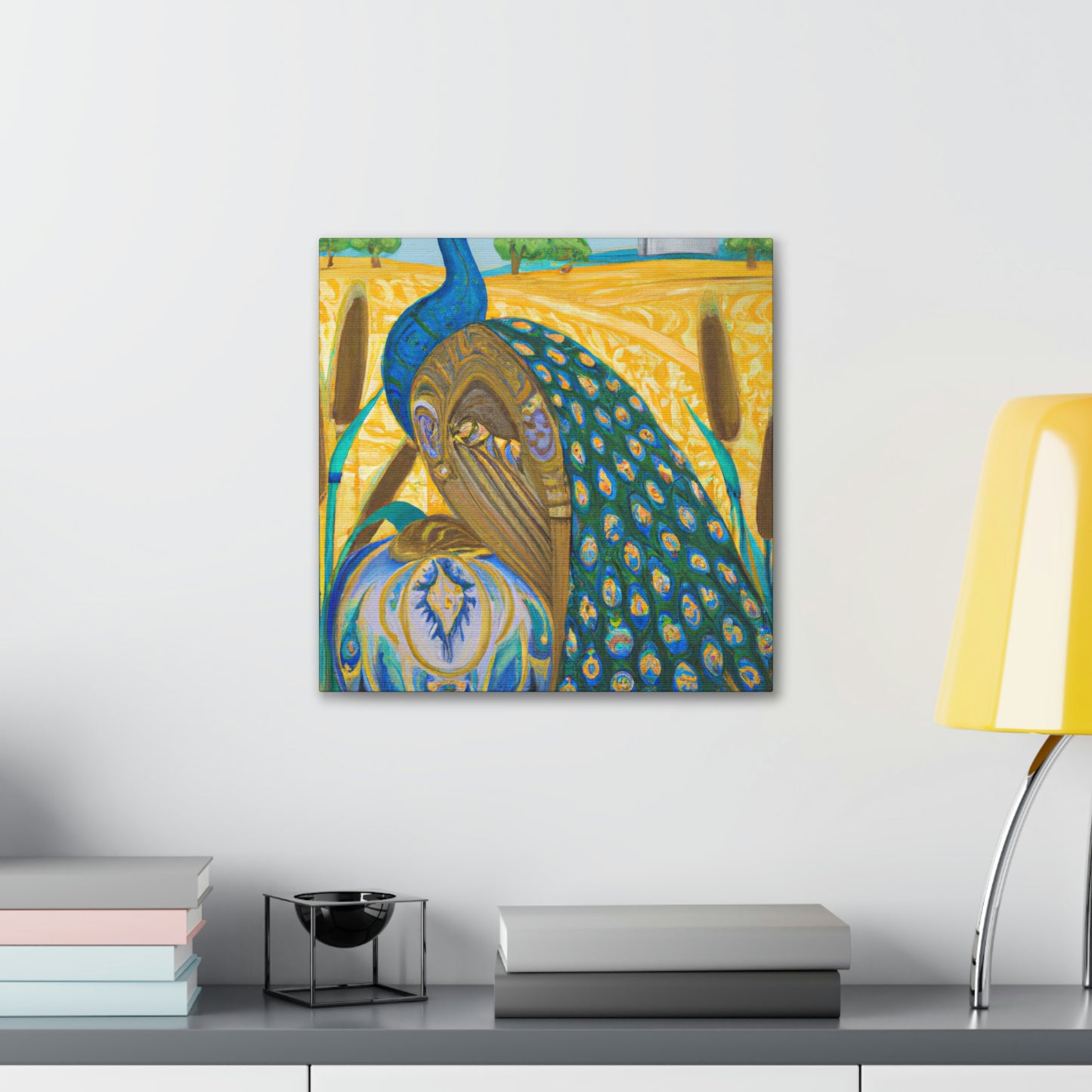 "Peacock Grandeur Awaits". - Canvas