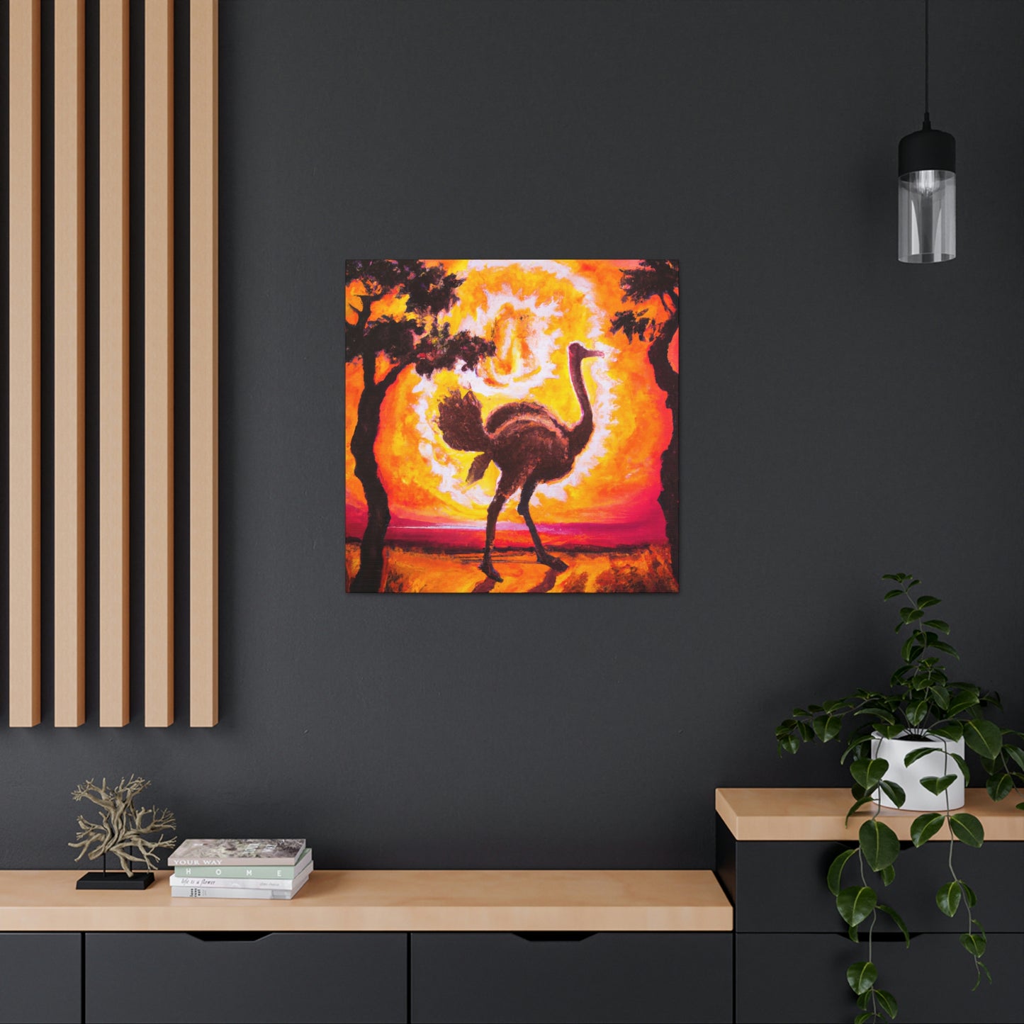 "Ostrich Plumes Deco" - Canvas