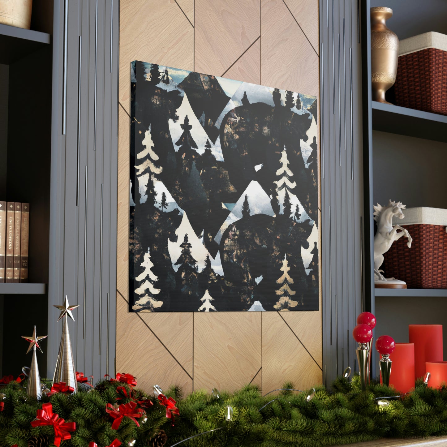 "Black Bear Deco Dream" - Canvas