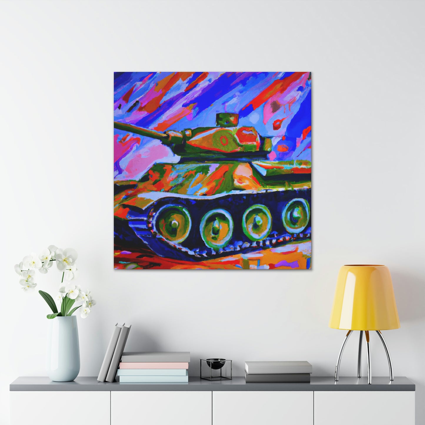 "Tank in Fauvist Hues" - Canvas