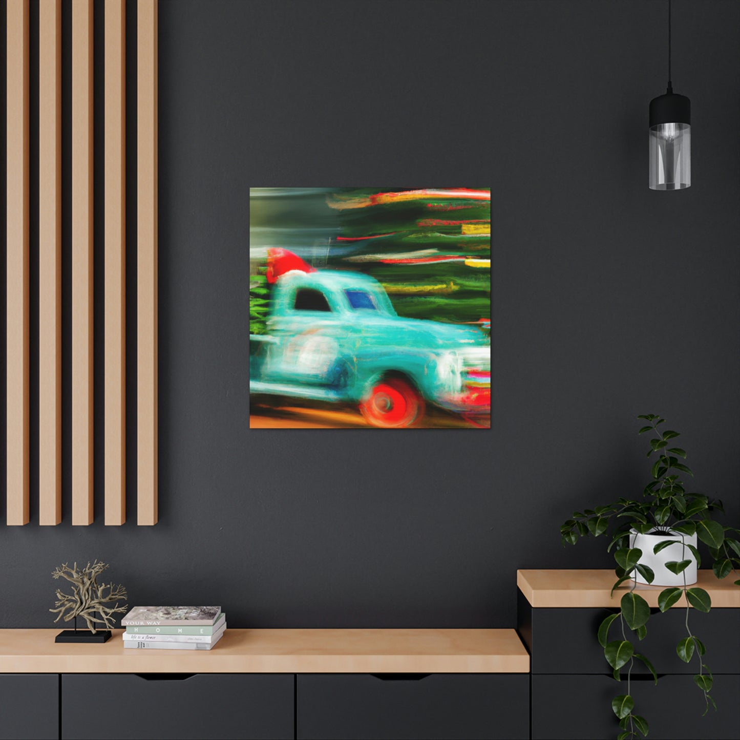 "Vintage Christmas Delivery Truck" - Canvas