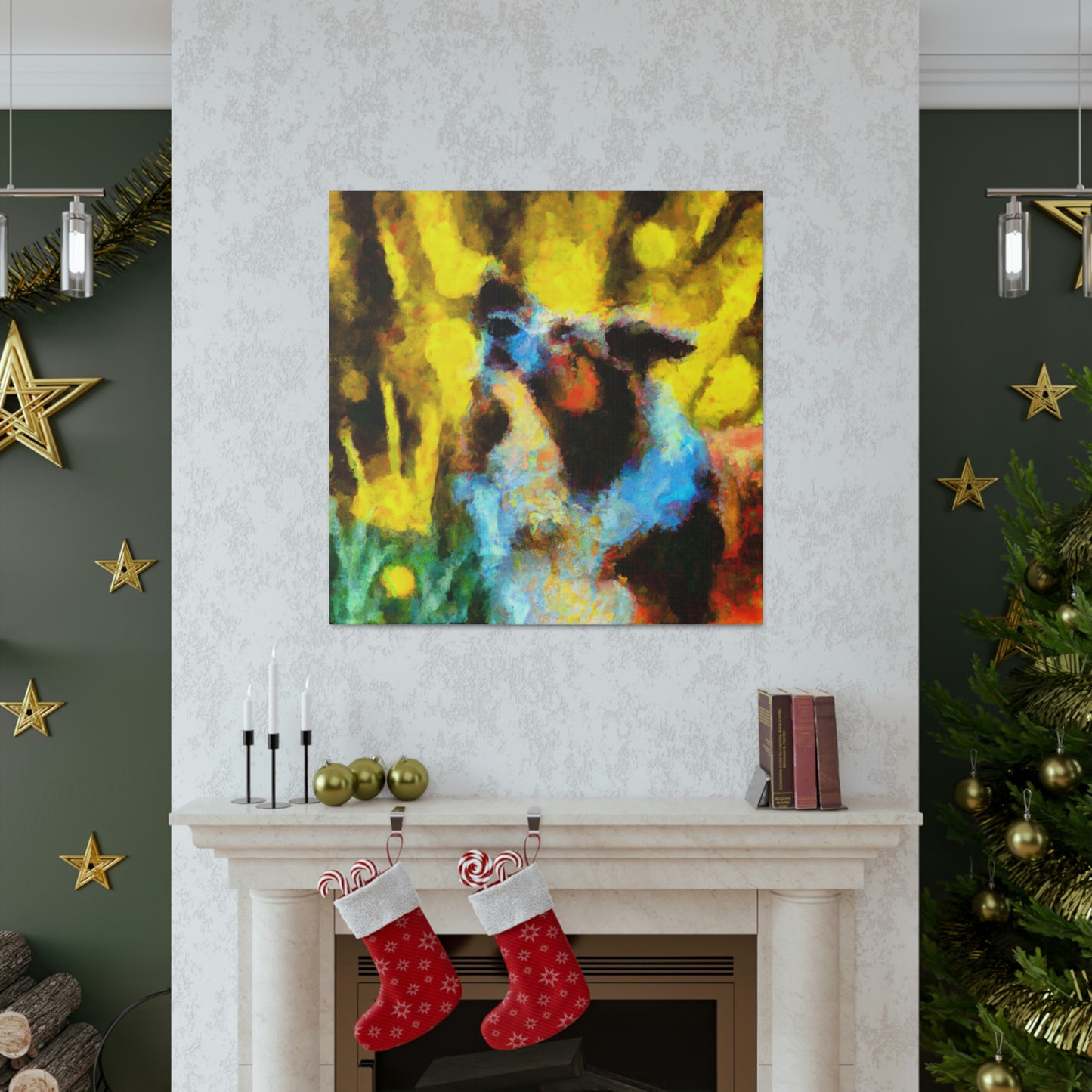 Impressionistic Border Collie - Canvas - Canvas