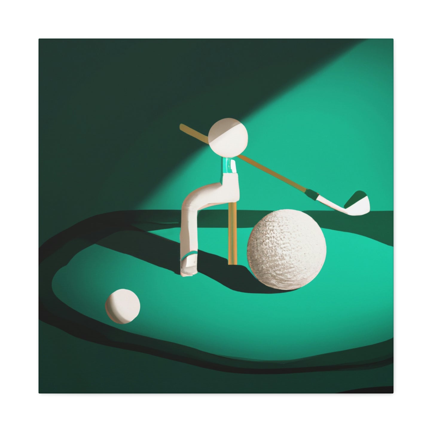 Golfing In Minimalism - Canvas