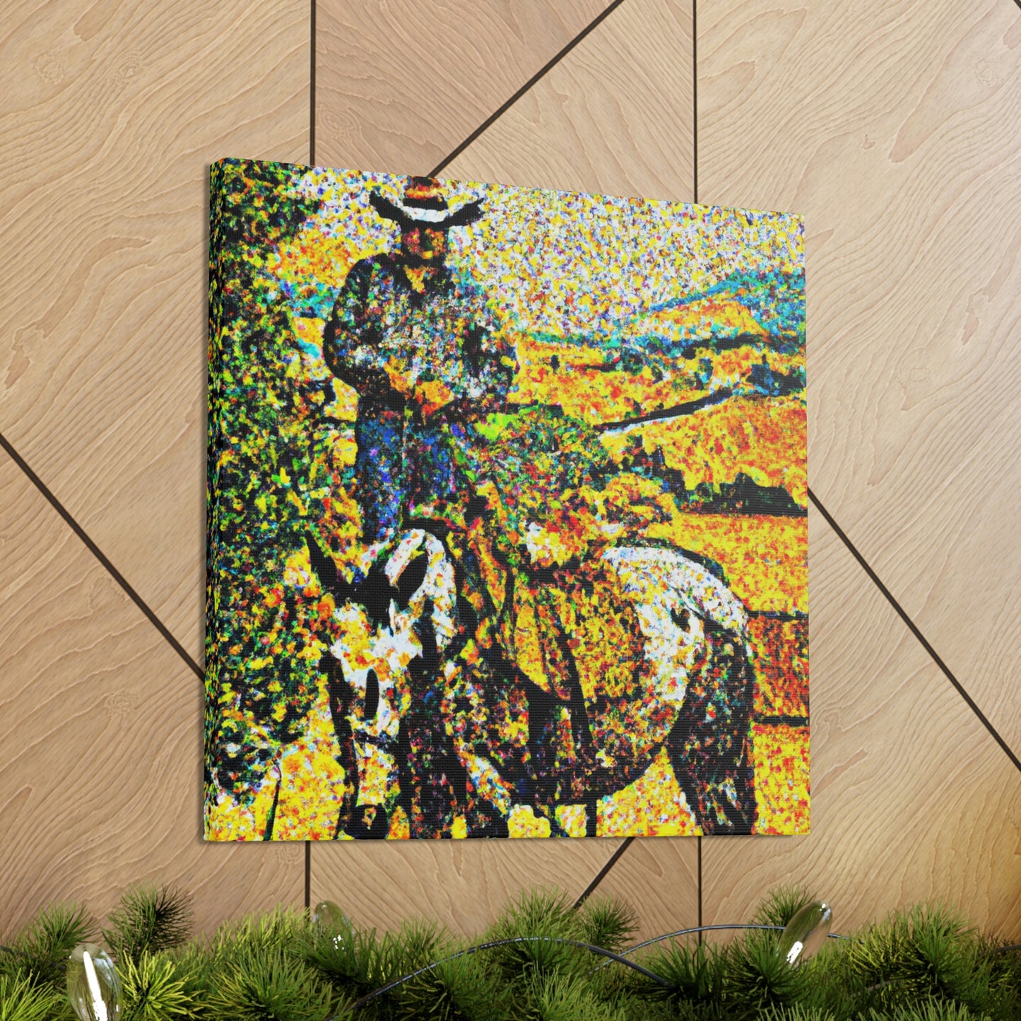 "Farm Life in Pointillism" - Canvas