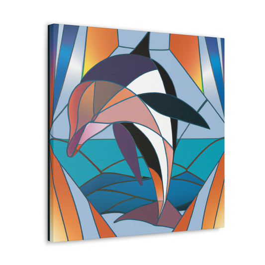 Dancing Dolphin Moonlight - Canvas