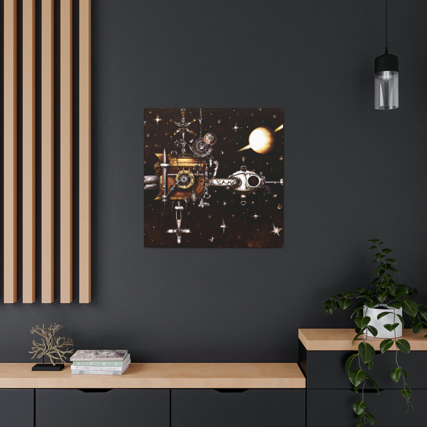 Satellite in Steampunk Times - Canvas