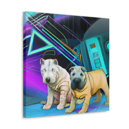 "Shar Pei in Deco" - Canvas