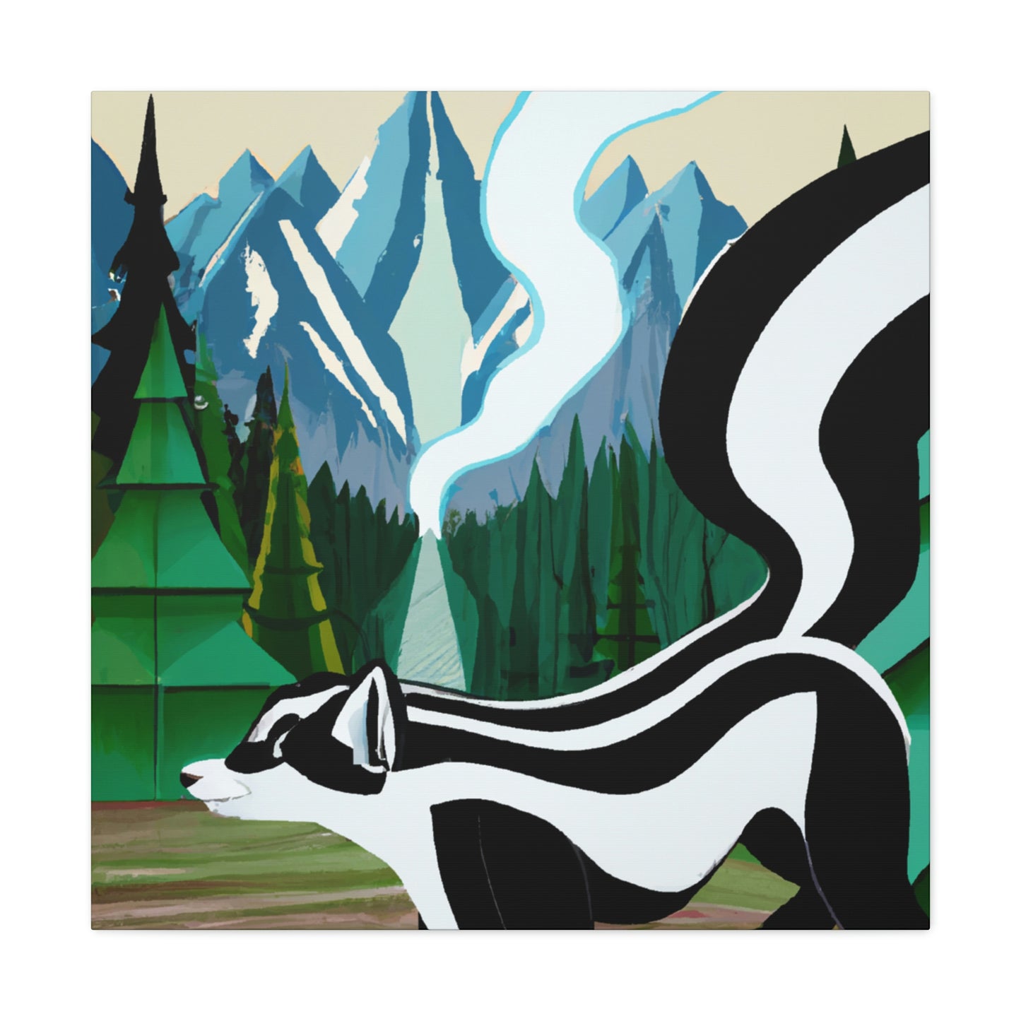 Skunk in Art Deco - Canvas