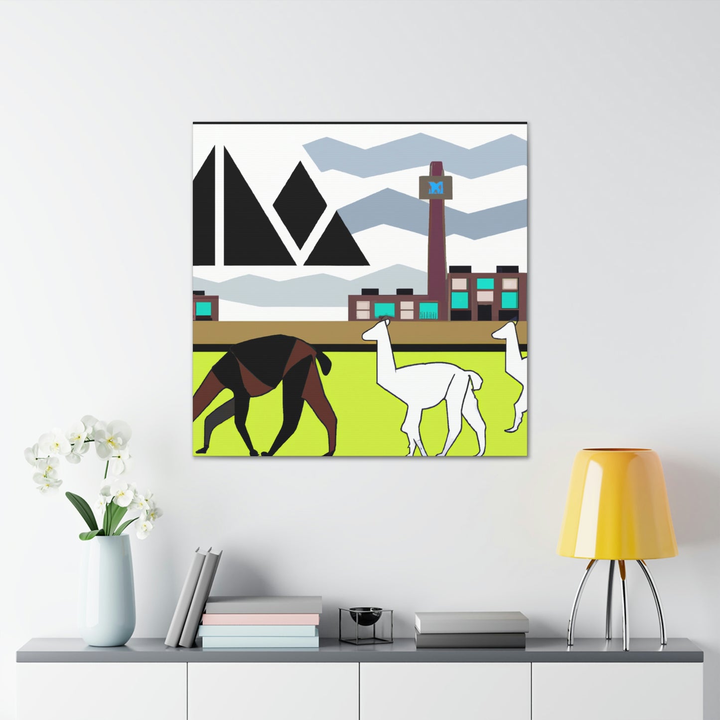 Llama Alights Glamorously - Canvas