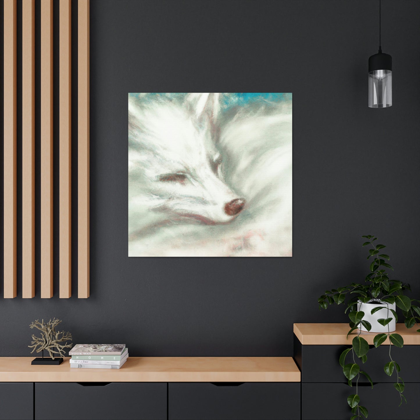 "Arctic Fox in White" - Canvas