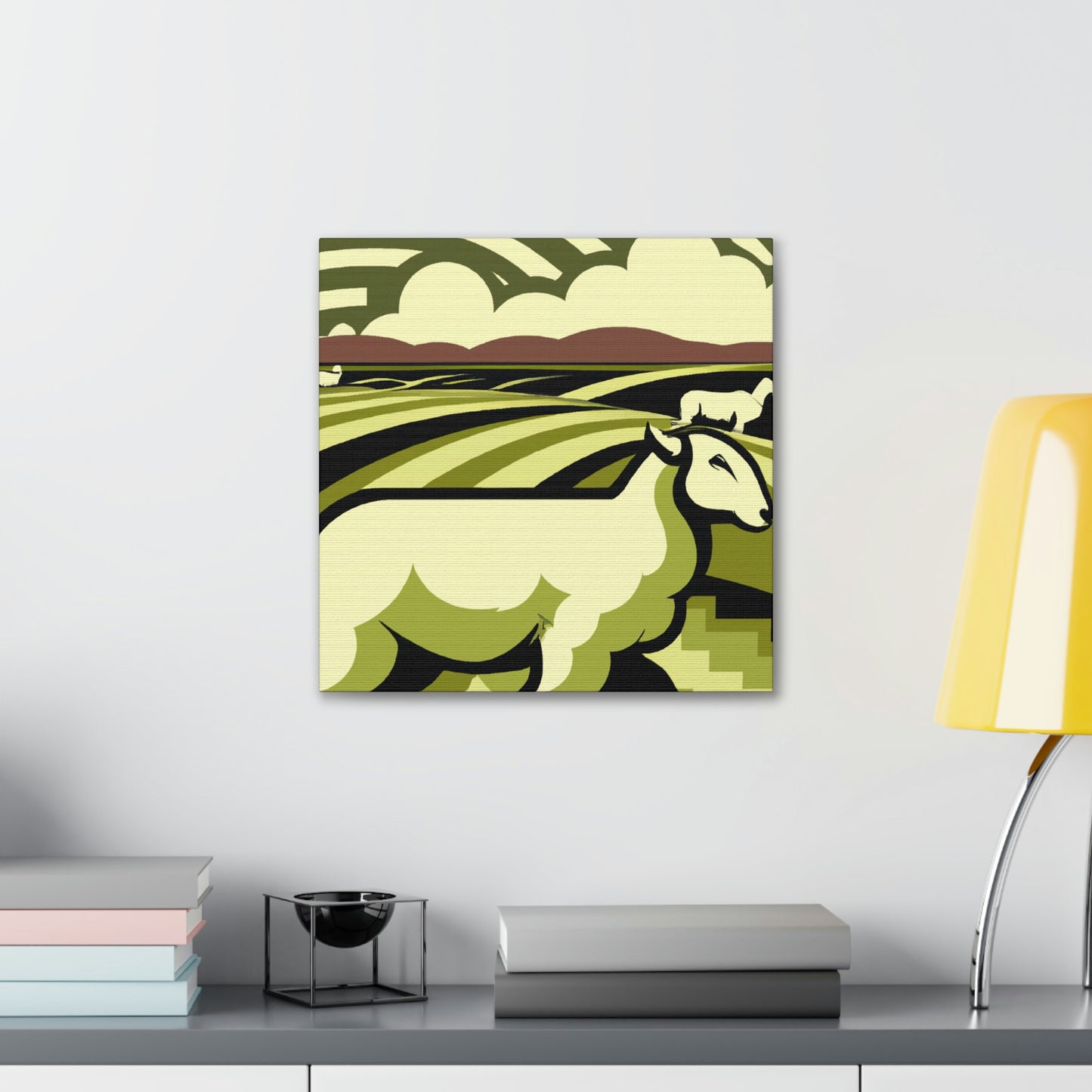 Sheep in Splendor. - Canvas