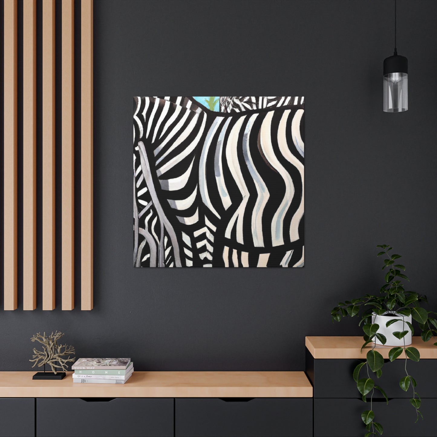 "Zebras Zooming Deco" - Canvas