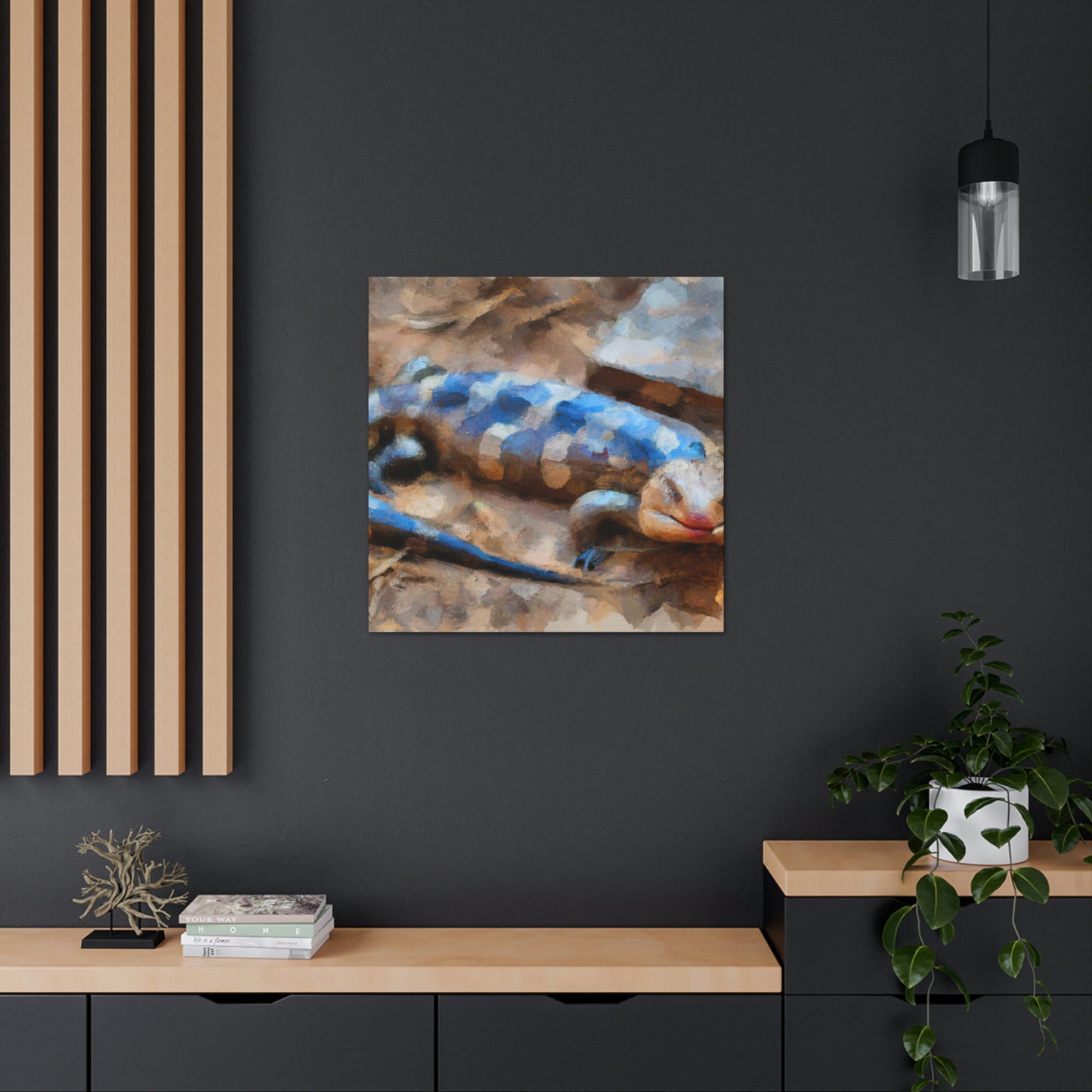 "Blue-Tongued Skink Dreaming" - Canvas