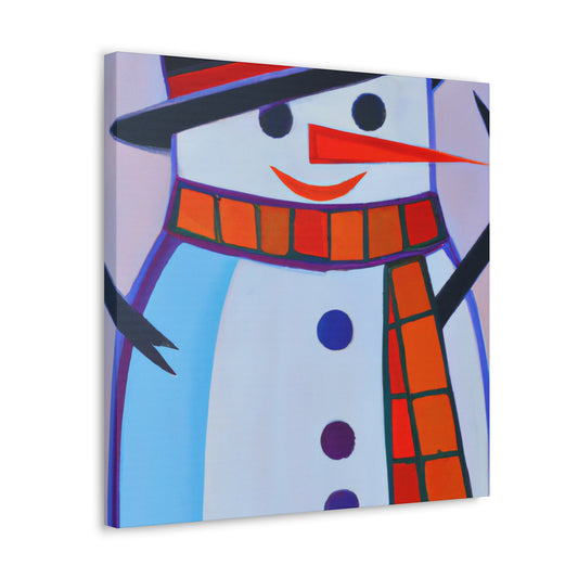 "Frosty Art Deco Snowman" - Canvas