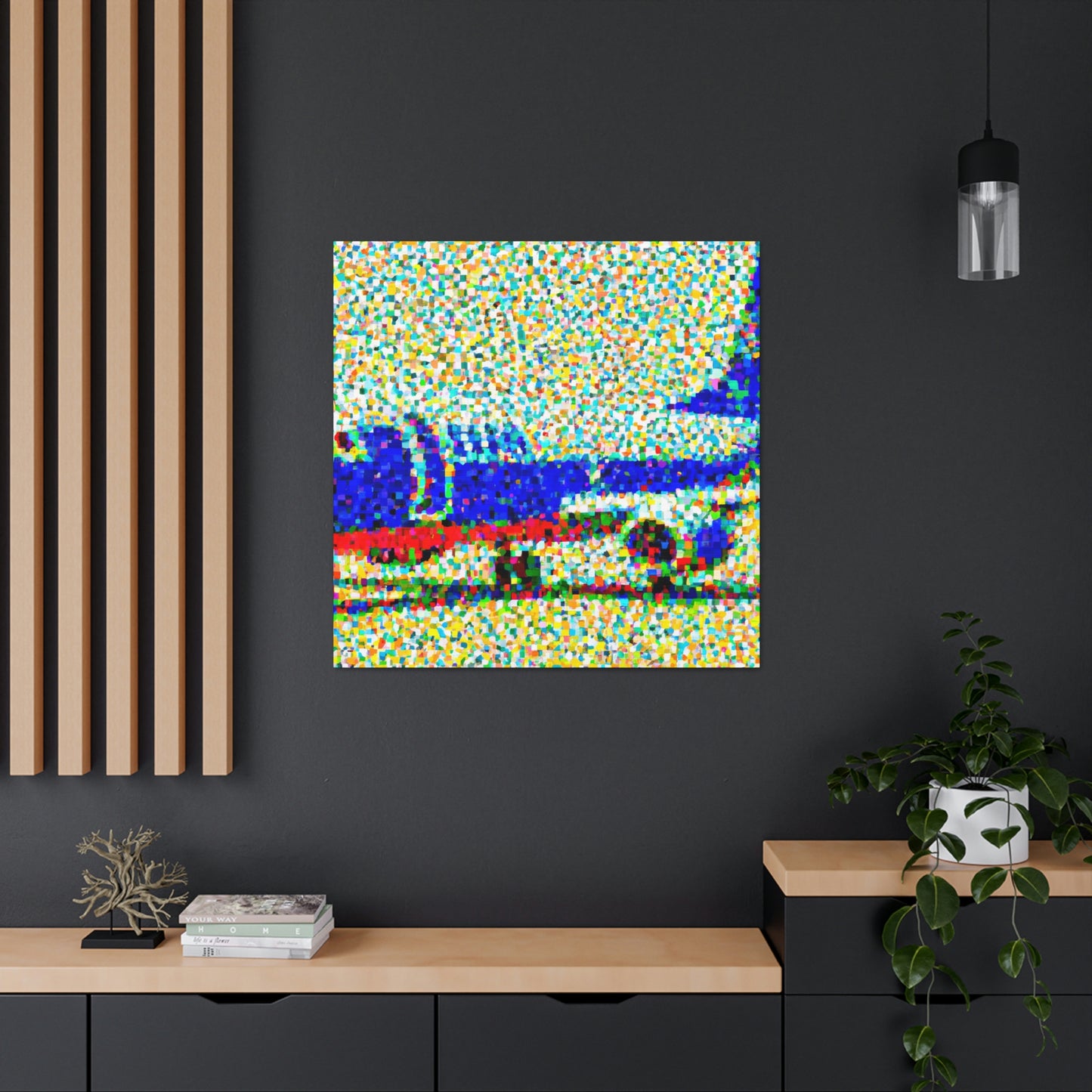 "Aerial Plane Pointillism" - Canvas