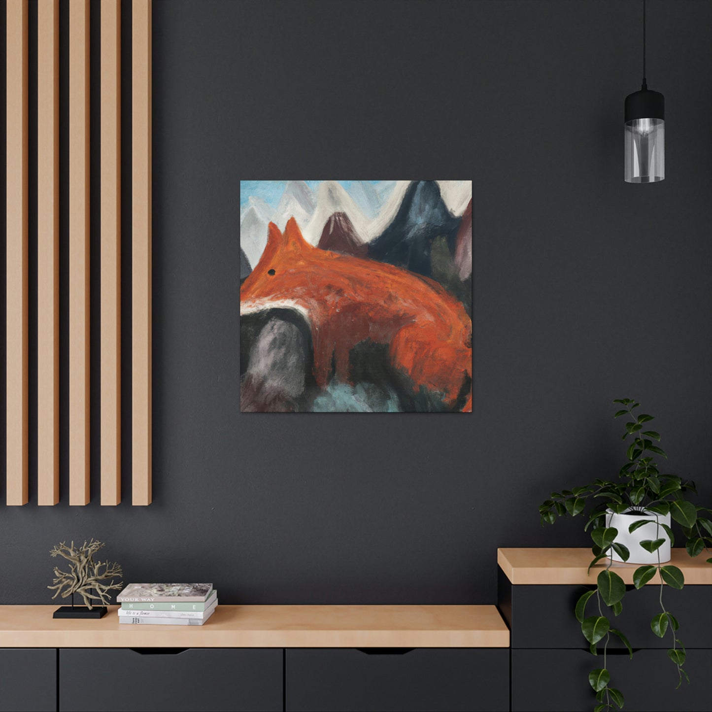 Fox in Moonlight Glow - Canvas