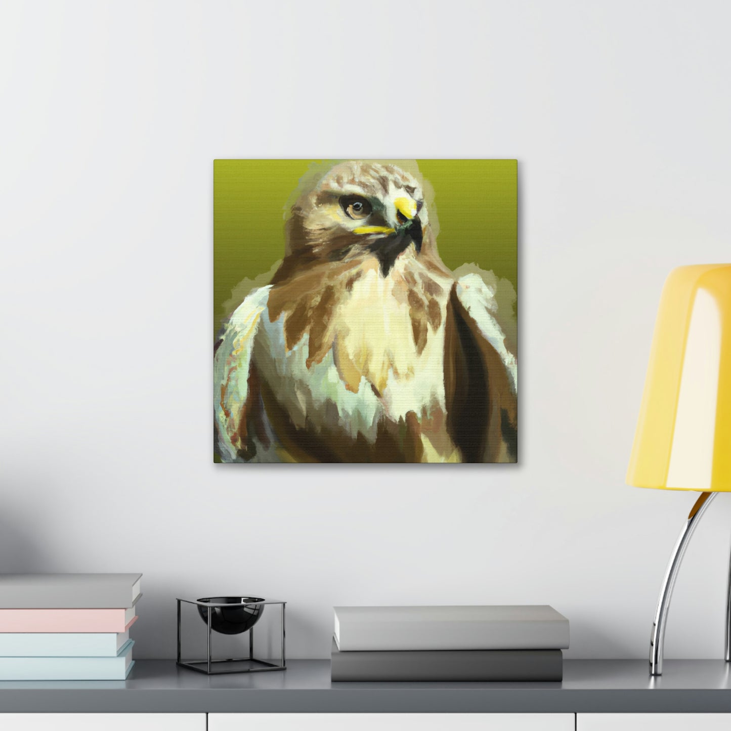 "Hawk in Flight Reflection" - Canvas