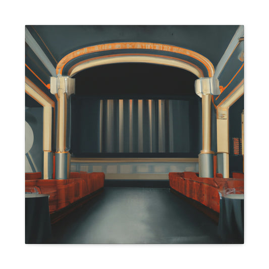 "Vintage Movie Theater Scene" - Canvas