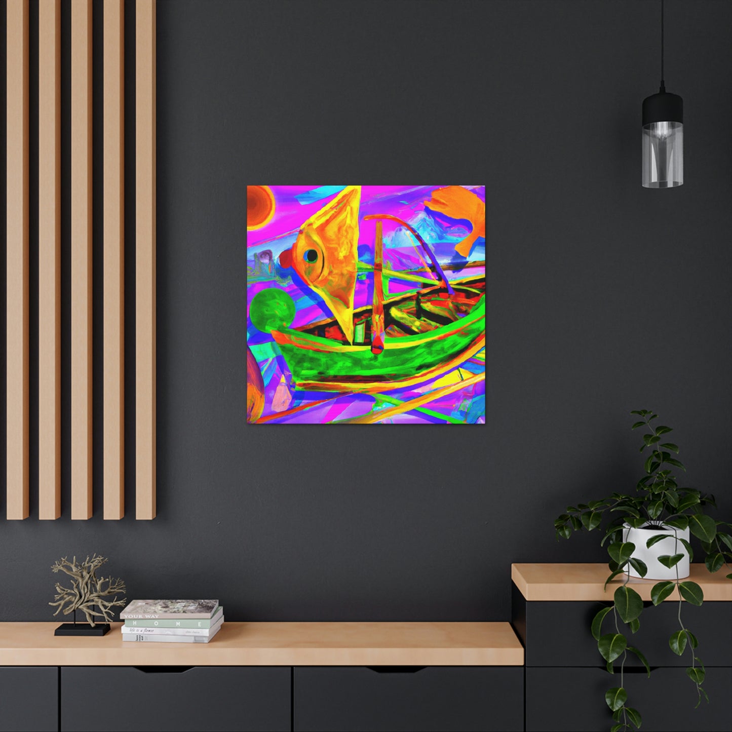 Fishing Boat Adrift. - Canvas