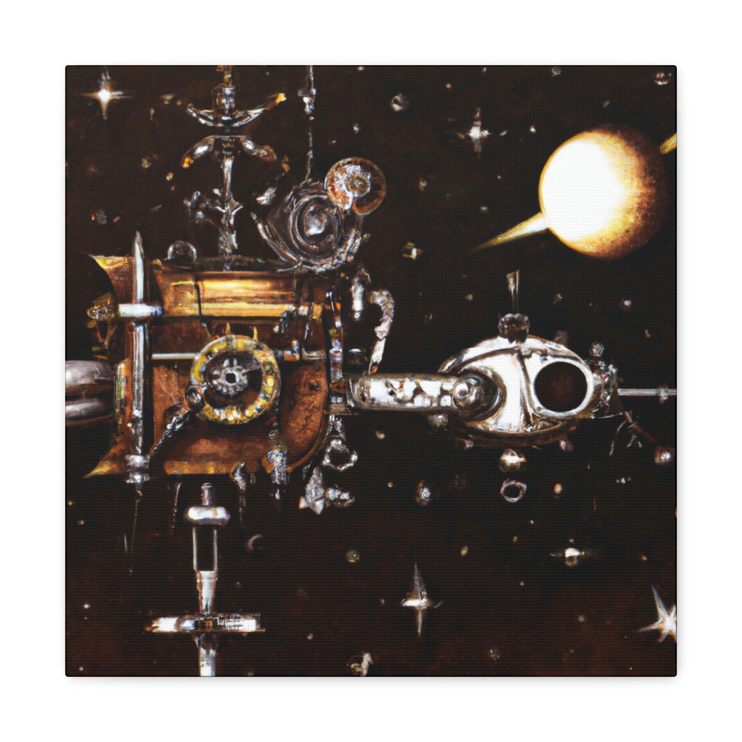 Satellite in Steampunk Times - Canvas