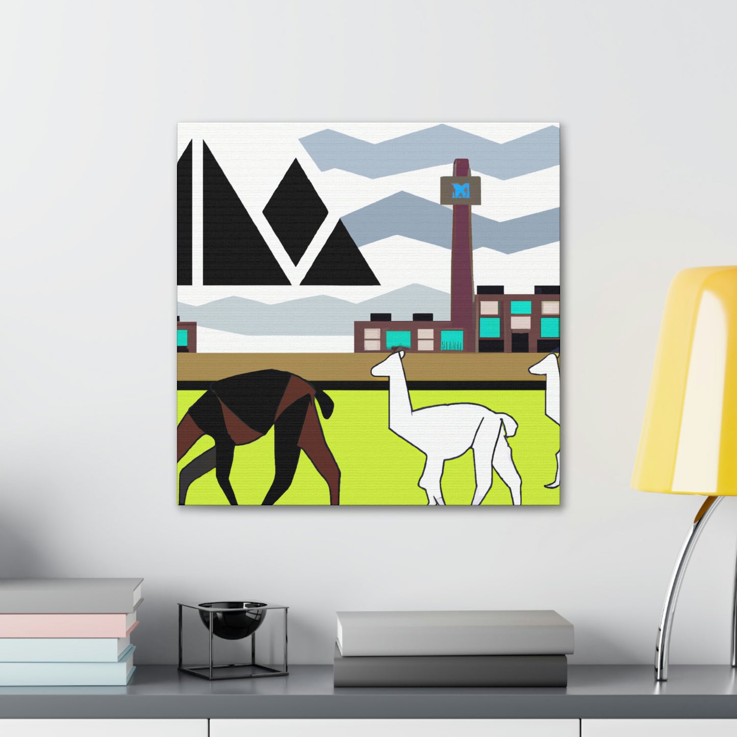 Llama Alights Glamorously - Canvas