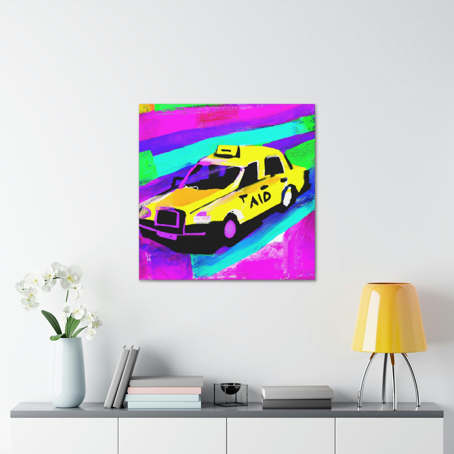 "Ride in Yellow Taxi" - Canvas