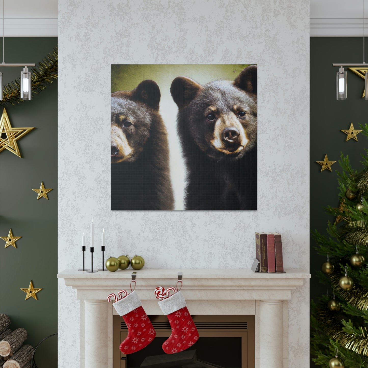 "Black Bears in Nature" - Canvas