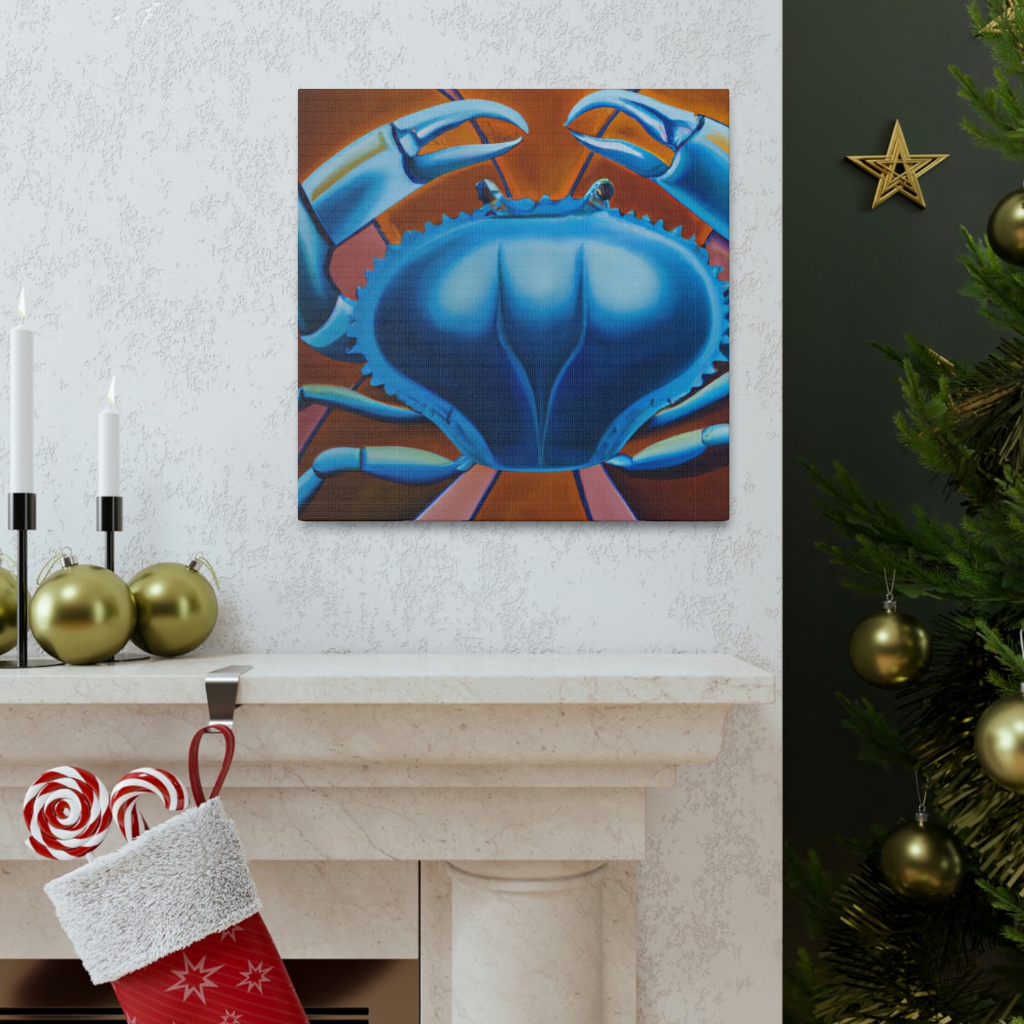 "Crab in Art Deco" - Canvas