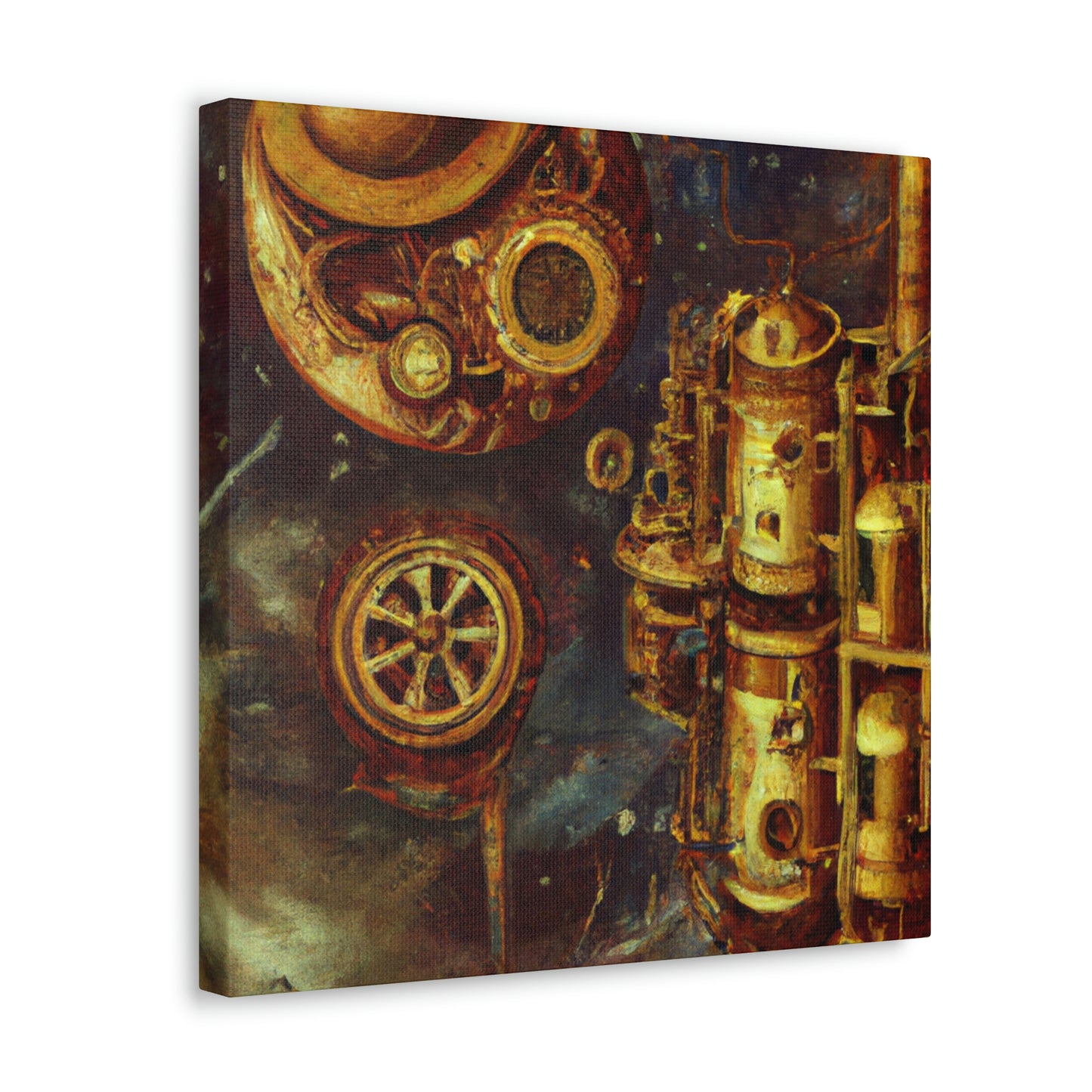 "Steampunk Space Station Dreams" - Canvas