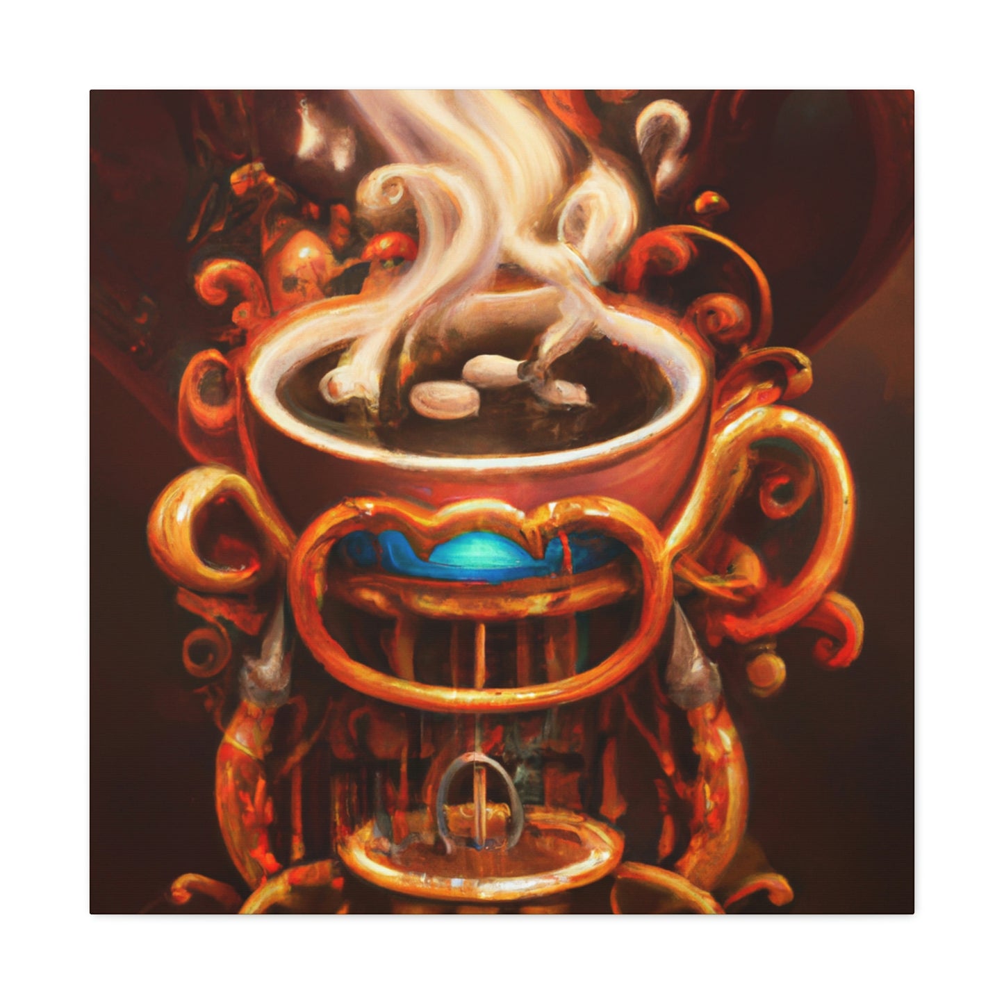 Coffee Cup Clockwork Impact - Canvas