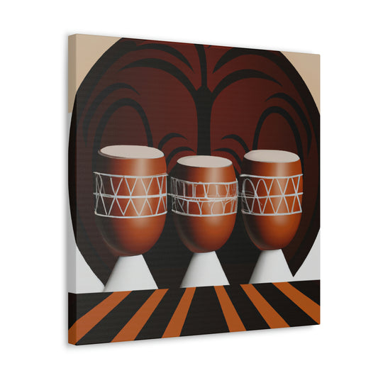 "Lively Deco Bongos" - Canvas