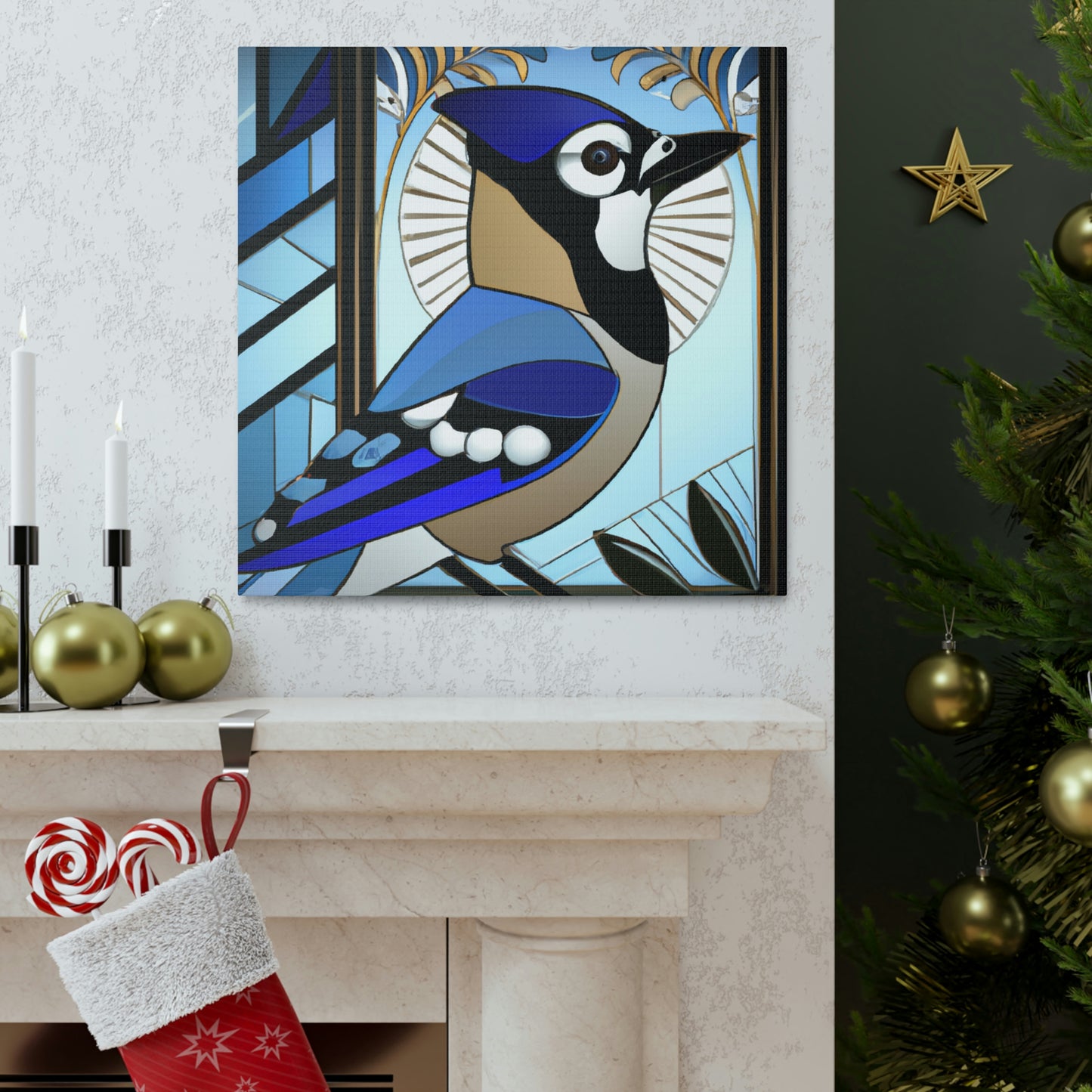 "Midnight Blue Jay Dream" - Canvas